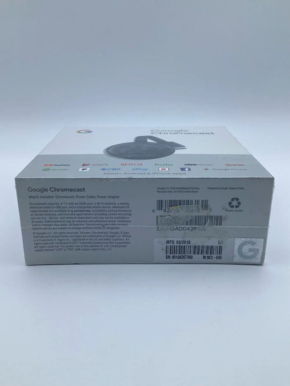 Google Chromecast 3rd Generation HDMI Media Streamer - Charcoal